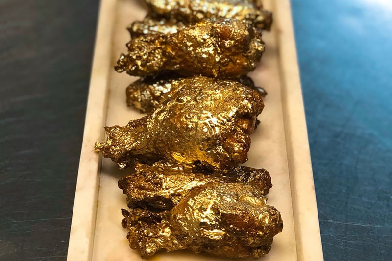Chicken Wings 24K Chicken Wings Gold Chicken Wings The Ainsworth Sports Bar Jonathan Cheban The Food God FOODGOD Instagram Beer Kim Kardashian West