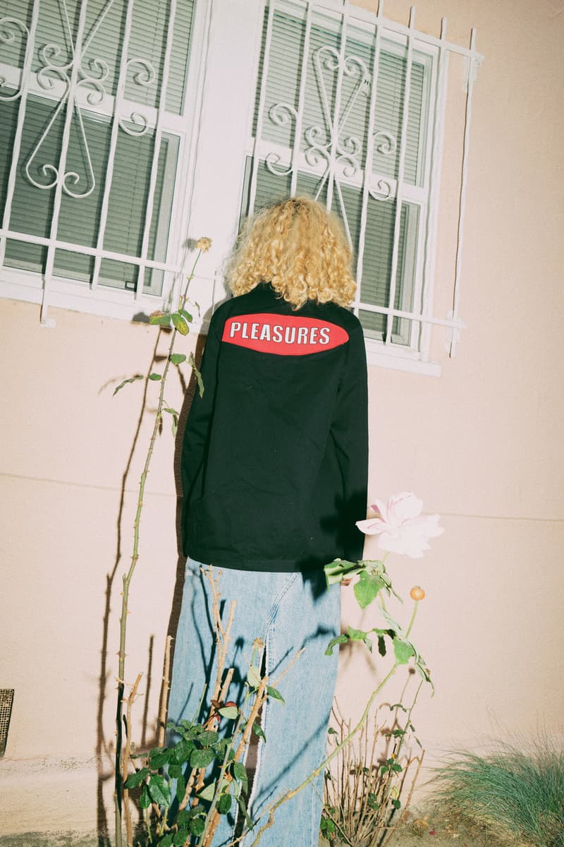 PLEASURES Summer 2018 Collection Lookbook Alex James Jacket T Shirt Pants Trousers Pullover