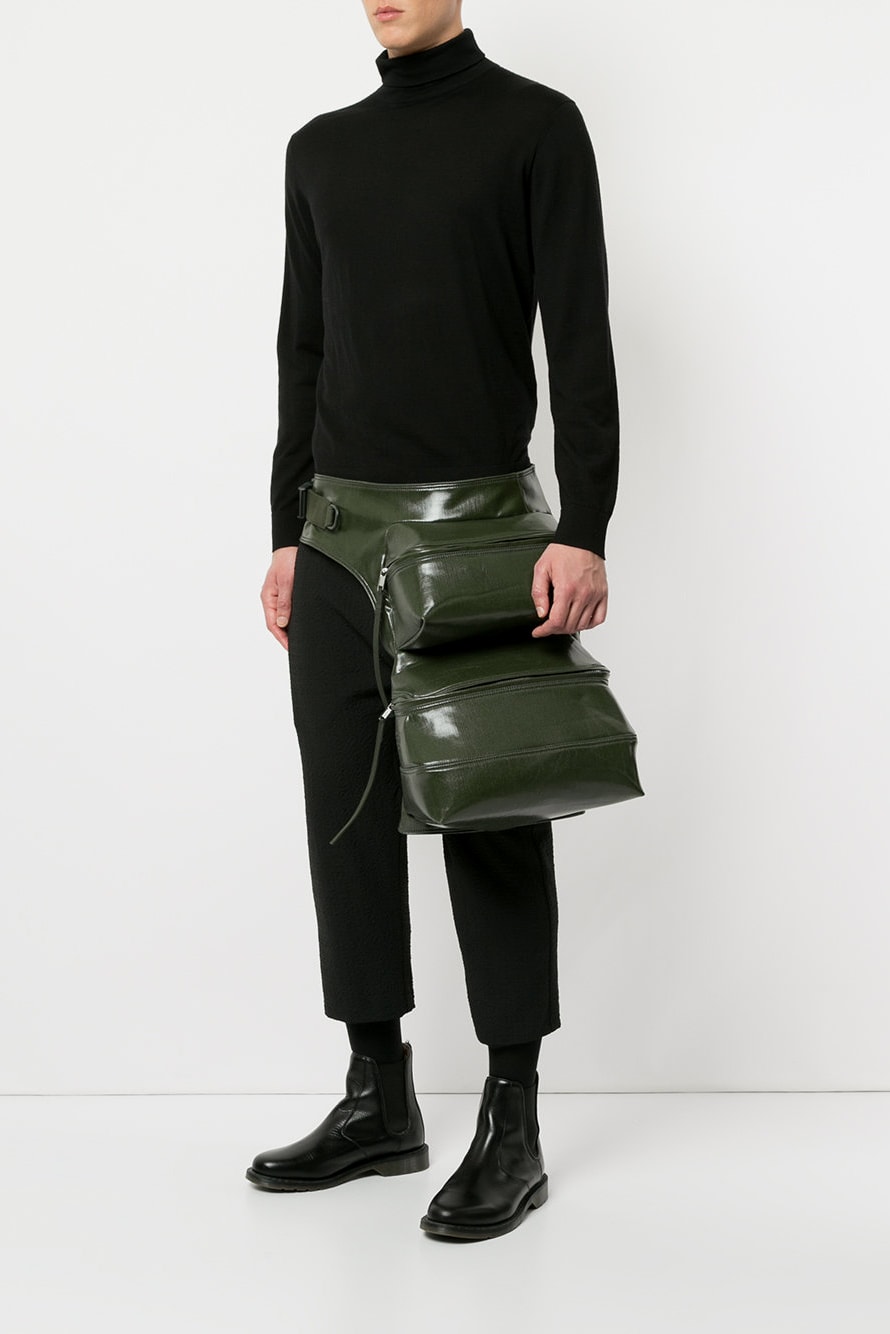 Rick Owens Double Cargo Backpack Leg Pack Black Silver Olive Bags Accessories Trends