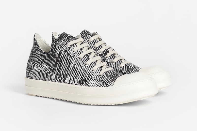 Rick Owens DRKSHDW Rubber Low Zebra sneaker release info spring summer 2018
