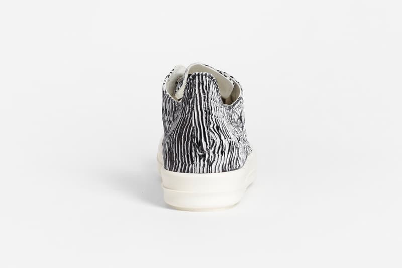 Rick Owens DRKSHDW Rubber Low Zebra sneaker release info spring summer 2018