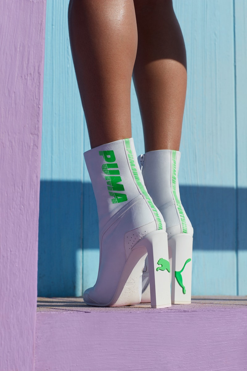 Rihanna Fenty PUMA Spring Summer 2018 Collection ss18 drop footwear sneakers booties Espadrilles leather pointed toe racing avid cutout