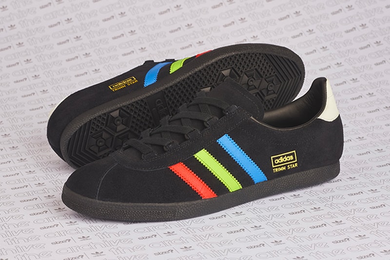 size? adidas Originals Trimm Star “VHS” black release date info exclusive sneaker retro