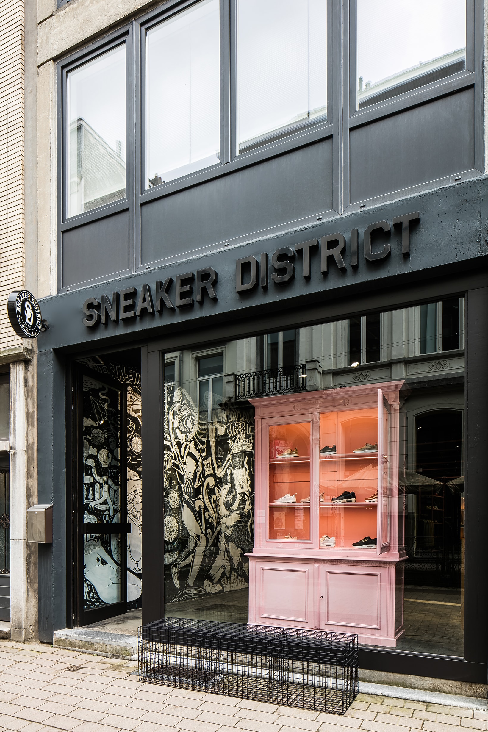 Sneaker District Store Antwerp Belgium Nike Raf Simons Kvadrat Elephant Print Architecture Design Interior Exterior Influence Inspiration Address Details Opening