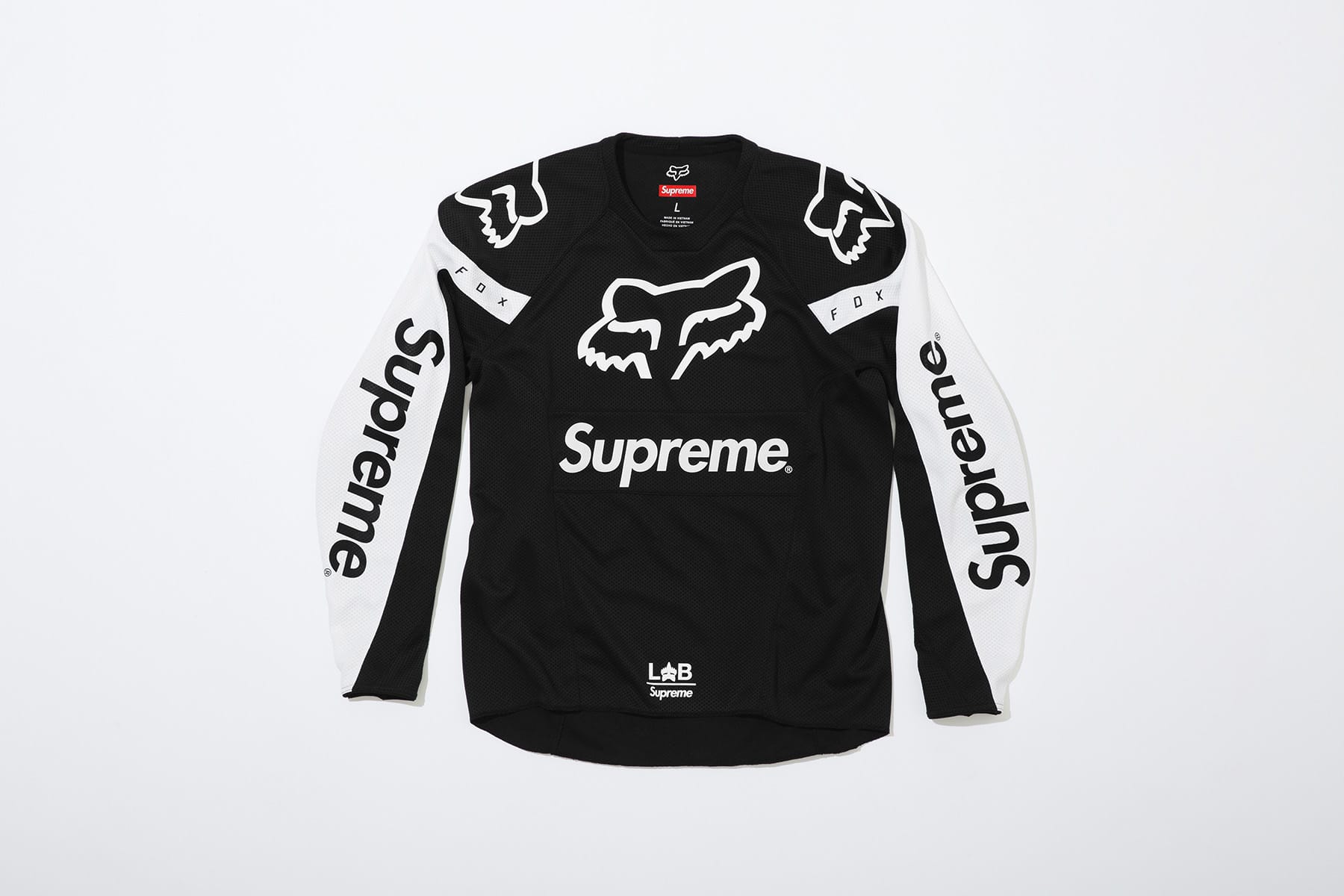supreme fox jersey black
