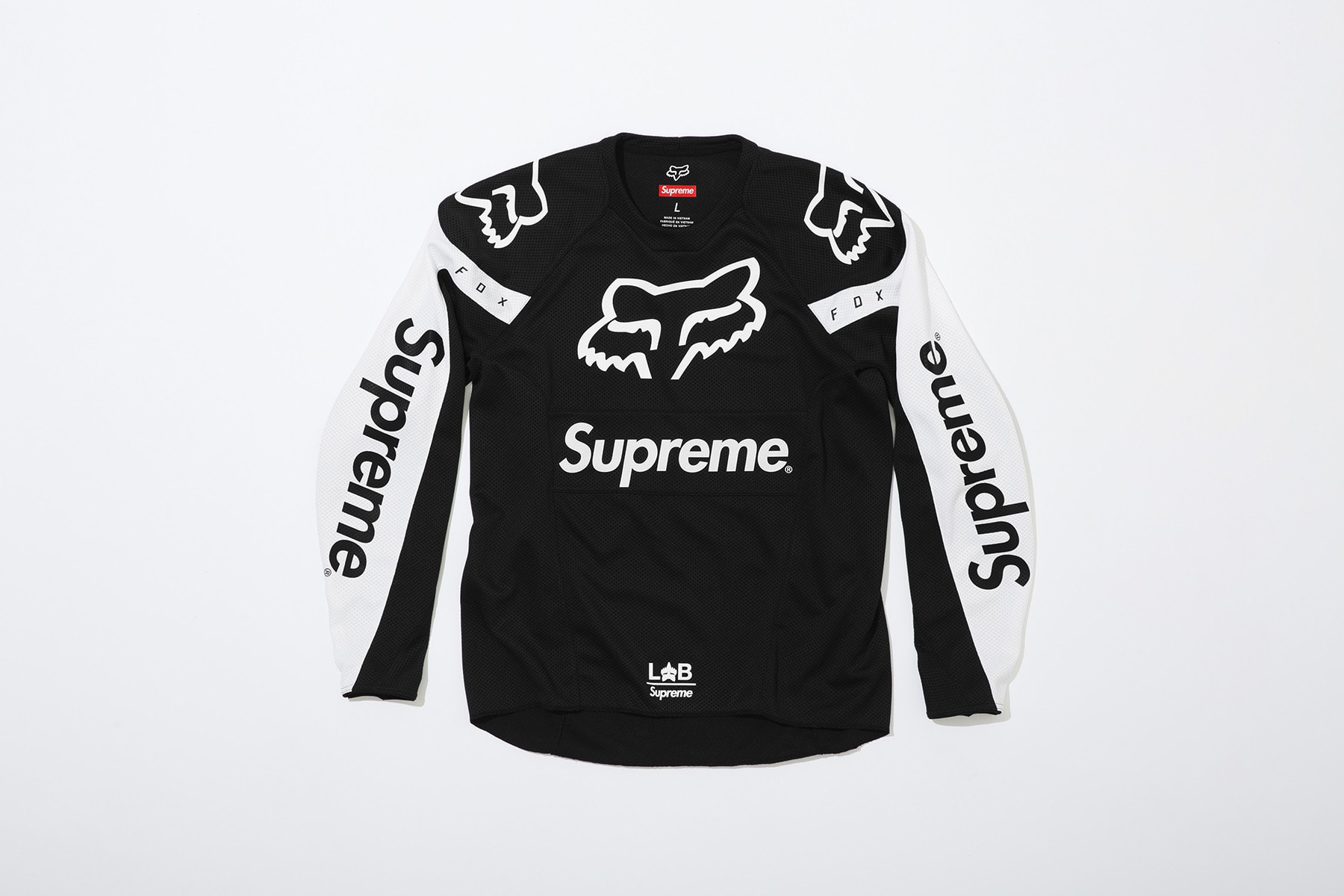 Supreme x Fox Racing Moto Jersey Top Black Front