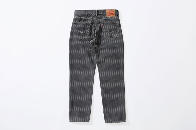 Supreme x Levi's stonewashed pinstripe 550 Jeans black