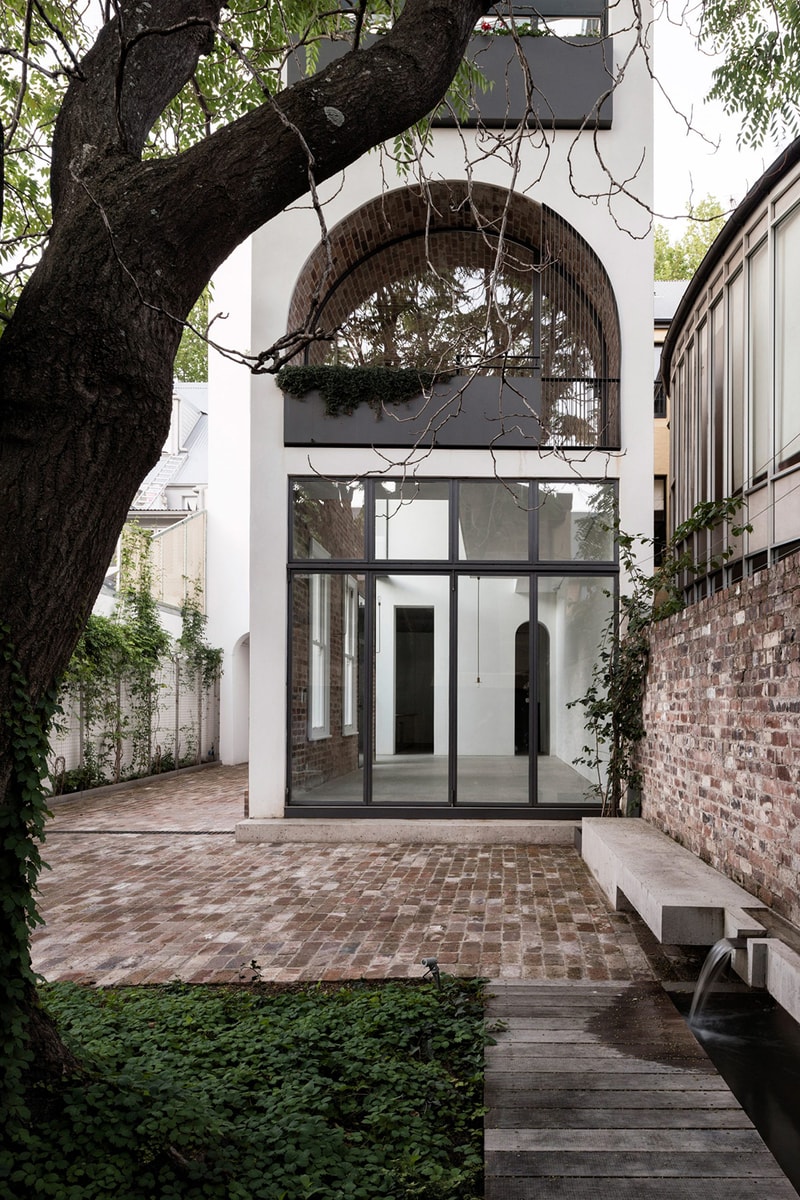 Sydney Home Renato D'Ettorre Architects Traditional Italian Italianate Villa Reference Inspiration Houses House Victorian Era Property Three Bedrooms Guest Quarters Double Height Living Space Vrick Ceiling Glass Front Courtyard Views Wooden Staircase Glass-Panelled Doors