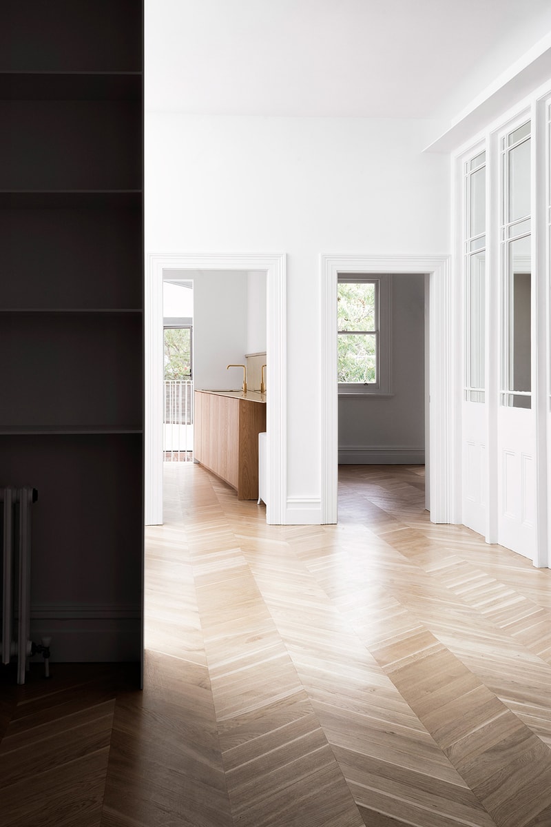 Sydney Home Renato D'Ettorre Architects Traditional Italian Italianate Villa Reference Inspiration Houses House Victorian Era Property Three Bedrooms Guest Quarters Double Height Living Space Vrick Ceiling Glass Front Courtyard Views Wooden Staircase Glass-Panelled Doors