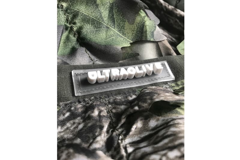 ULTRAOLIVE® Camo 3D Leaf Fabric ULTRA_Experiments track pants shoulder bag release info