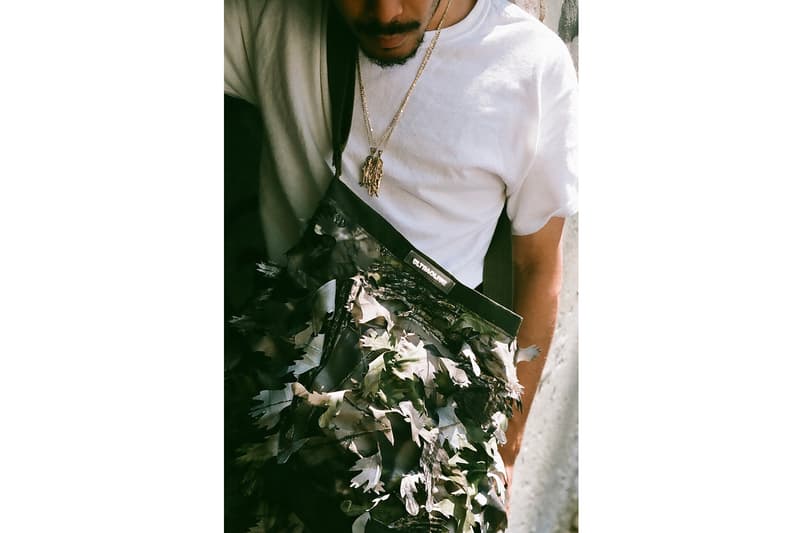 ULTRAOLIVE® Camo 3D Leaf Fabric ULTRA_Experiments track pants shoulder bag release info