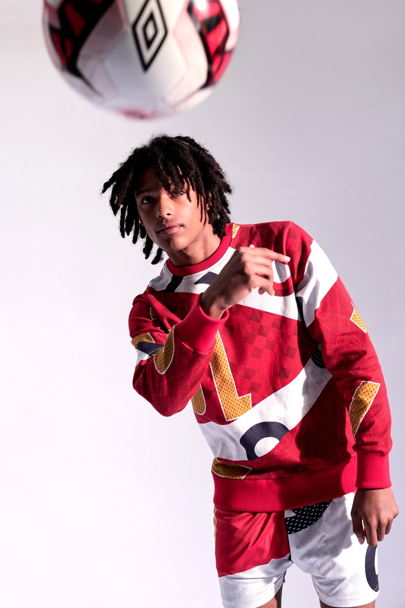 Umbro Christopher Raeburn Spring Summer 2018 Collection Lookbook Collaboration SS18 soccer football uniform jersey remade reduced recycled english deconstruct kit may 31