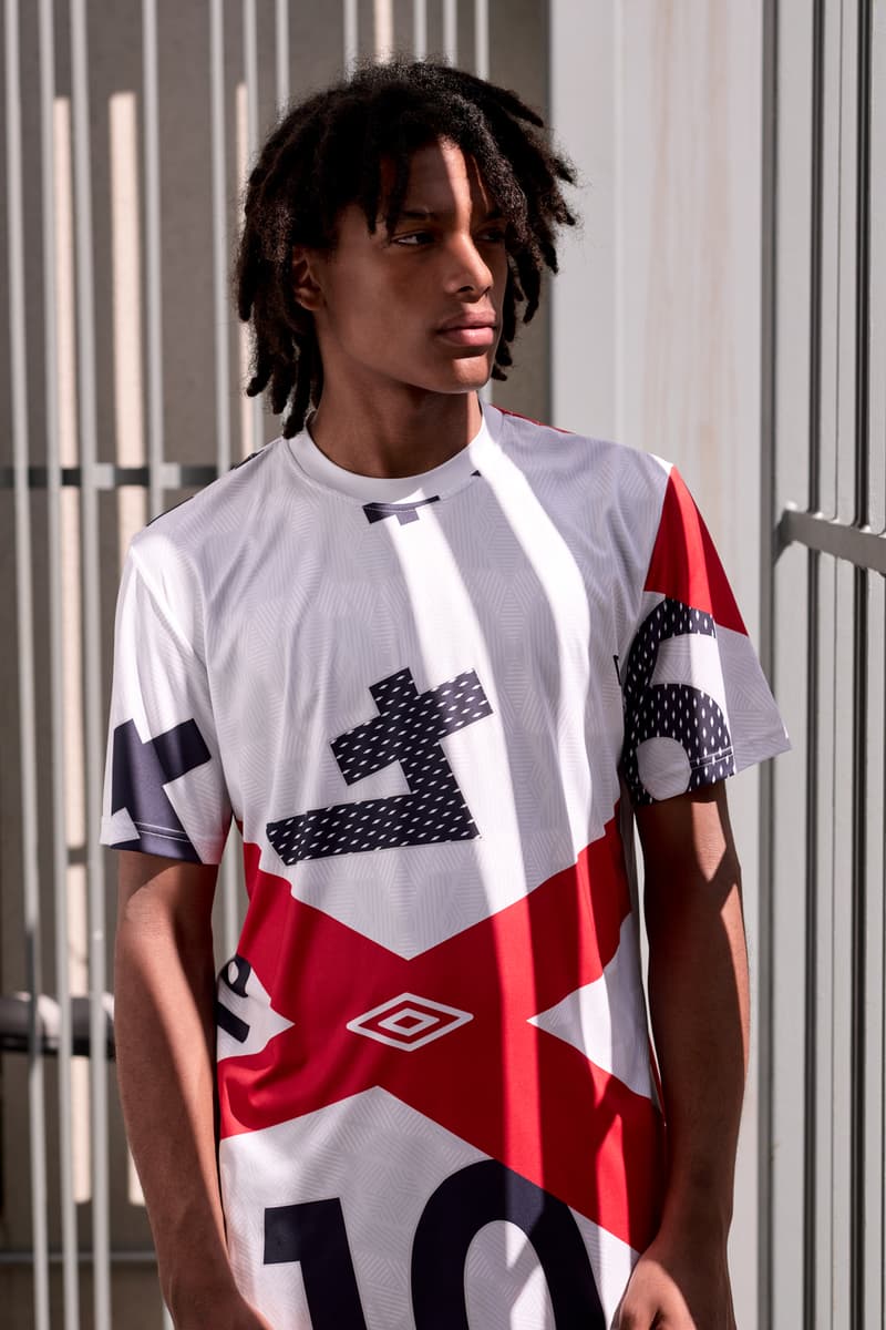 Umbro Christopher Raeburn Spring Summer 2018 Collection Lookbook Collaboration SS18 soccer football uniform jersey remade reduced recycled english deconstruct kit may 31
