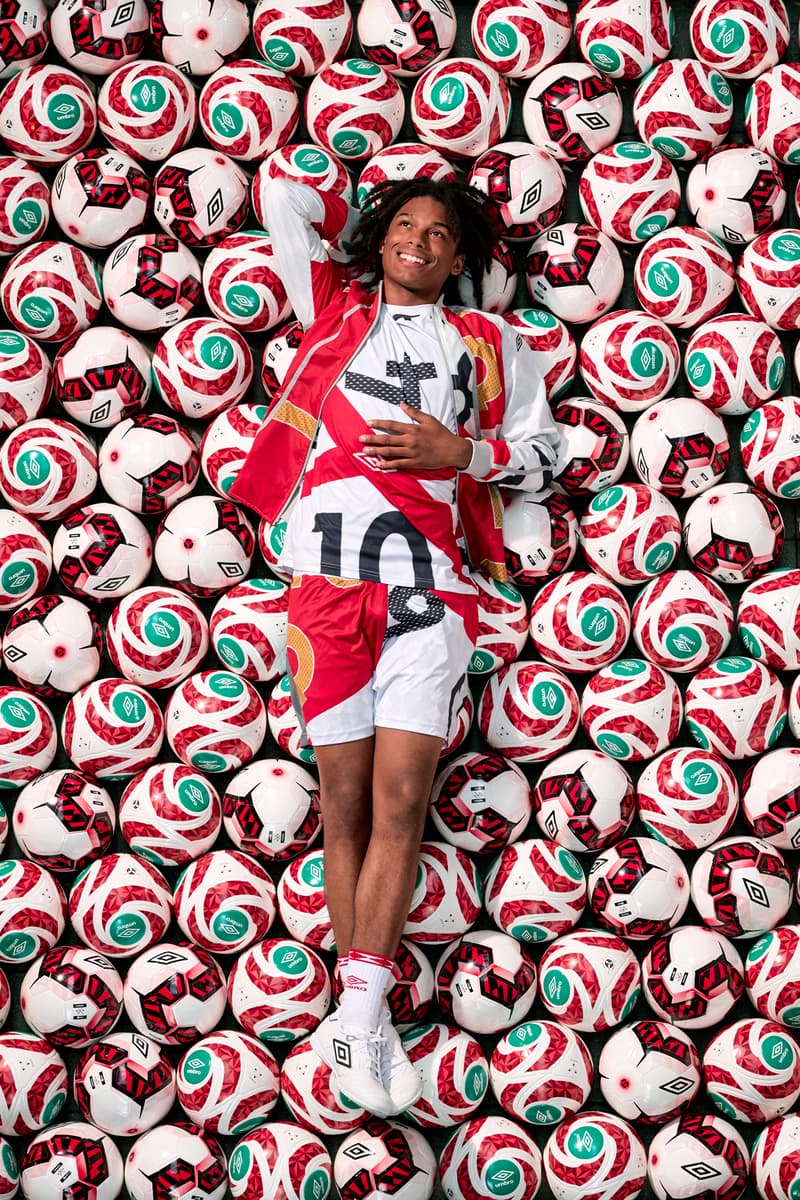 Umbro Christopher Raeburn Spring Summer 2018 Collection Lookbook Collaboration SS18 soccer football uniform jersey remade reduced recycled english deconstruct kit may 31