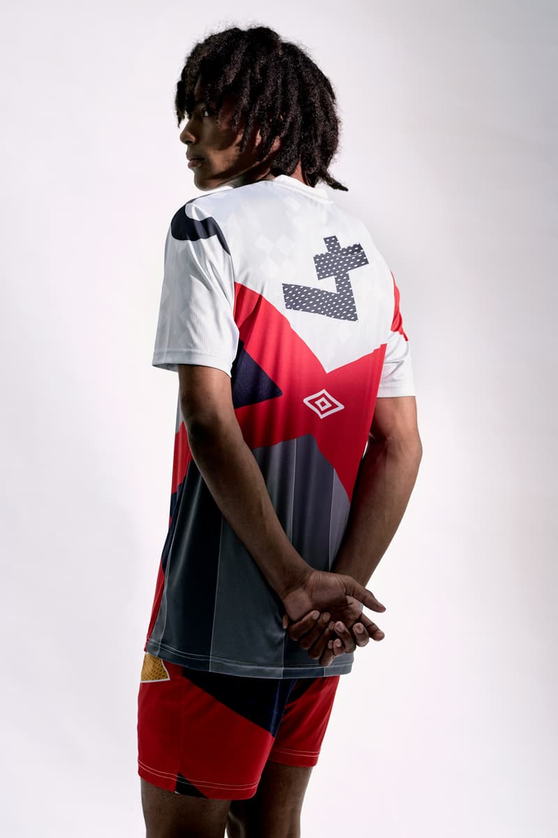 Umbro Christopher Raeburn Spring Summer 2018 Collection Lookbook Collaboration SS18 soccer football uniform jersey remade reduced recycled english deconstruct kit may 31