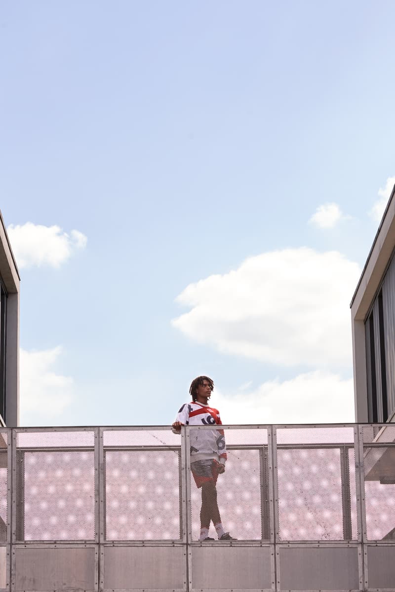 Umbro Christopher Raeburn Spring Summer 2018 Collection Lookbook Collaboration SS18 soccer football uniform jersey remade reduced recycled english deconstruct kit may 31