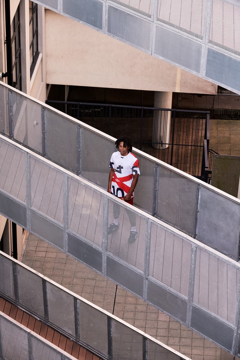 Umbro Christopher Raeburn Spring Summer 2018 Collection Lookbook Collaboration SS18 soccer football uniform jersey remade reduced recycled english deconstruct kit may 31
