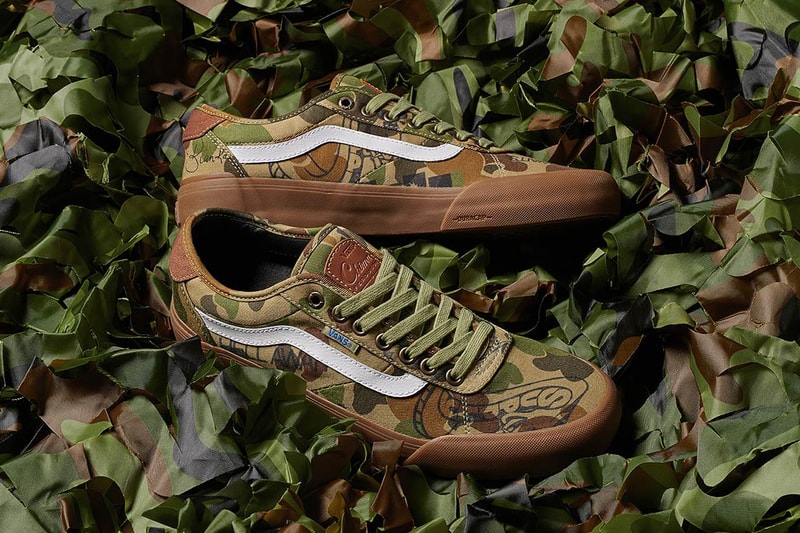 Vans x Supply Chima Pro 2 Camoflague Sneakers Kicks Shoes Trainers New Colorway Chima Ferguson Collaboration Graphics Doodles Inspired Girlfriend Dog Camo Upper Leather Tongue Patch Debossed Detailing White Side Stripe Gum Rubber Duracap Midsole Outsole Skate Sessions