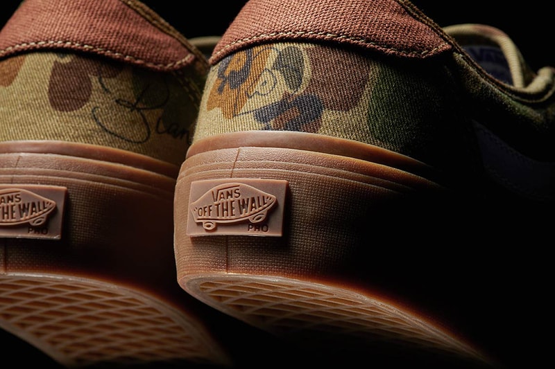 Vans x Supply Chima Pro 2 Camoflague Sneakers Kicks Shoes Trainers New Colorway Chima Ferguson Collaboration Graphics Doodles Inspired Girlfriend Dog Camo Upper Leather Tongue Patch Debossed Detailing White Side Stripe Gum Rubber Duracap Midsole Outsole Skate Sessions