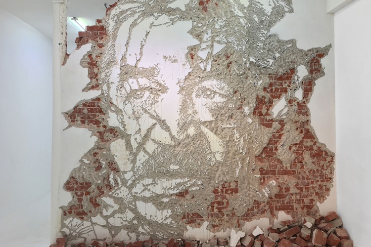 VHILS Creates New Chiseled Portraits for Paris Solo Exhibits