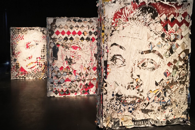 vhils urban fragments cent quare paris france relief portraits sculptures art artworks exhibitions