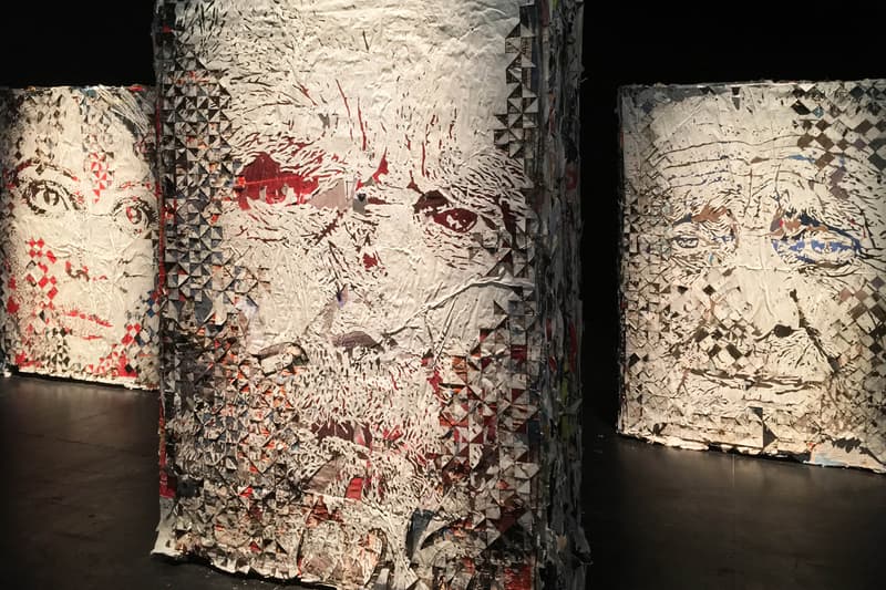 vhils urban fragments cent quare paris france relief portraits sculptures art artworks exhibitions