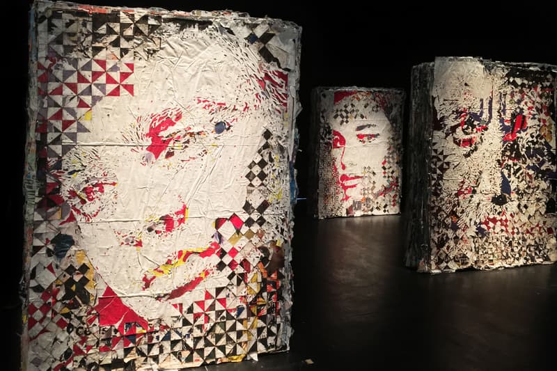 vhils urban fragments cent quare paris france relief portraits sculptures art artworks exhibitions