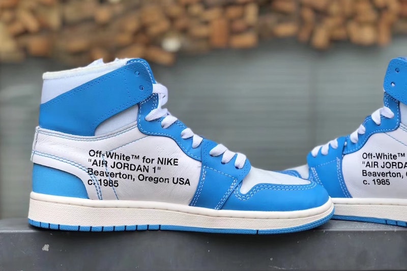 Virgil Abloh Air Jordan 1 UNC Detailed Look Brand Nike Off White University of north Carolina michael jordan
