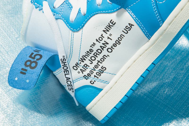 Virgil Abloh x Nike Air Jordan 1 "Dark Powder Blue" Collab Collaboration New Colorway Closer Look Coming Soon U.S. Exclusive On-Foot