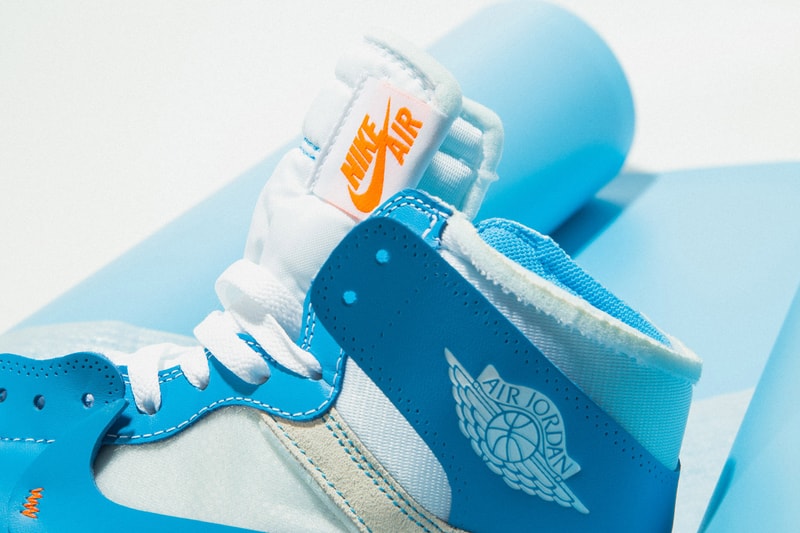 Virgil Abloh x Nike Air Jordan 1 "Dark Powder Blue" Collab Collaboration New Colorway Closer Look Coming Soon U.S. Exclusive On-Foot