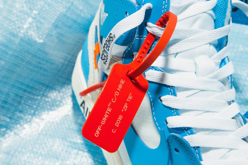 Virgil Abloh x Nike Air Jordan 1 "Dark Powder Blue" Collab Collaboration New Colorway Closer Look Coming Soon U.S. Exclusive On-Foot