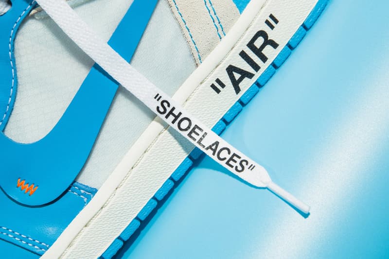 Virgil Abloh x Nike Air Jordan 1 "Dark Powder Blue" Collab Collaboration New Colorway Closer Look Coming Soon U.S. Exclusive On-Foot