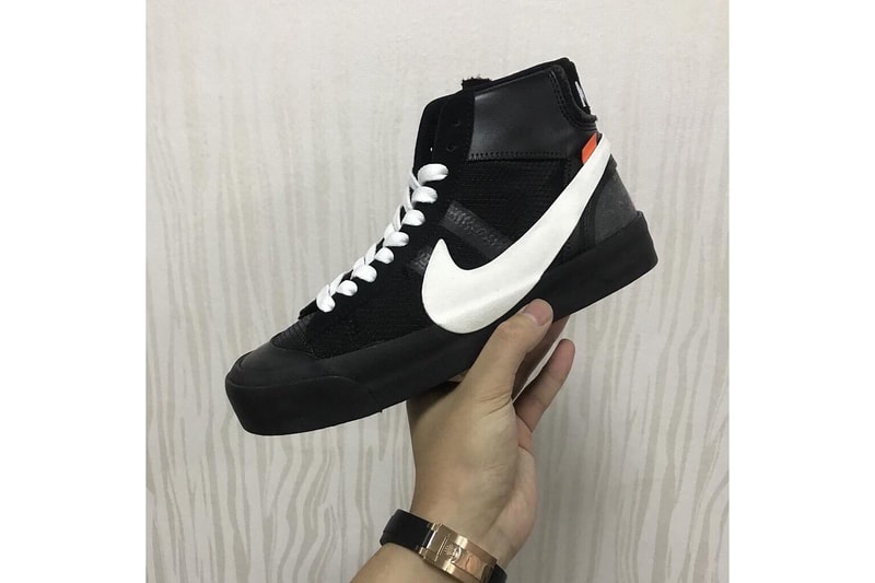 Virgil Abloh Nike Blazer Studio Mid Release info off-white sneakers footwear collaboration black grey vanilla