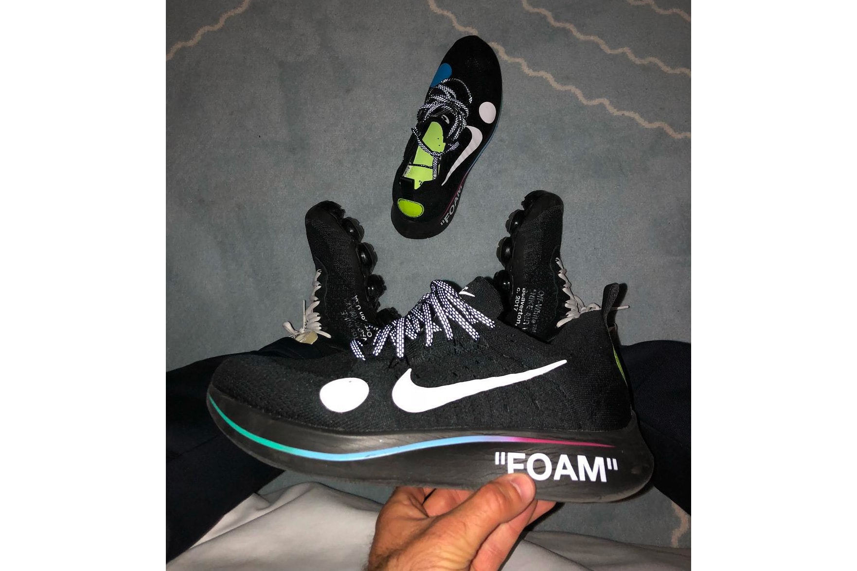 Virgil Abloh x Nike Zoom Fly Mercurial Flyknit black colorway off white release date preview sneaker