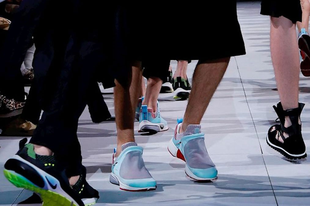 COMME des GARÇONS HOMME Plus nike collaboration spalwart presto boot deconstructed remake menswear spring summer 2019 runway paris fashion week