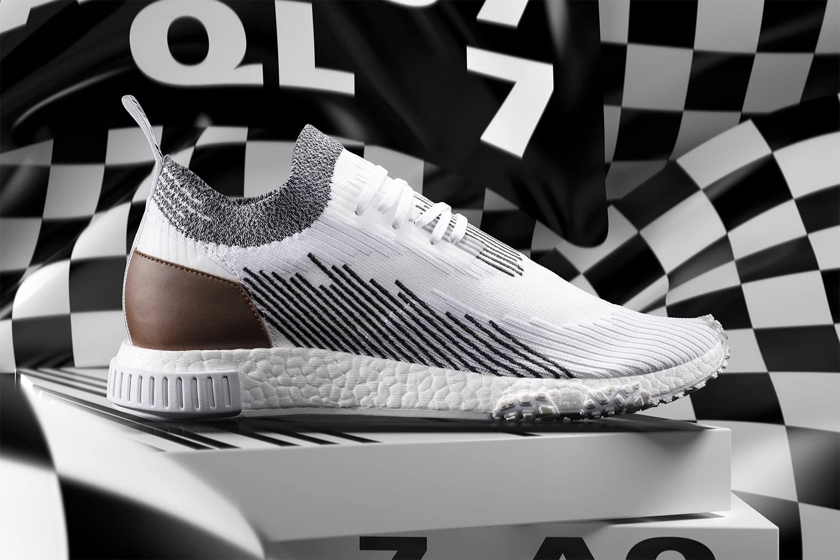 adidas Originals NMD Racer Leather Release Date Whitaker Car Club Heel Tab Black White Stripes Monochrome END. Information Details