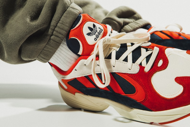 adidas Originals YUNG-1 Closer Look On-Foot Kicks Shoes Trainers Sneakers Orange White Navy Chunky Sneaker Dad Shoe