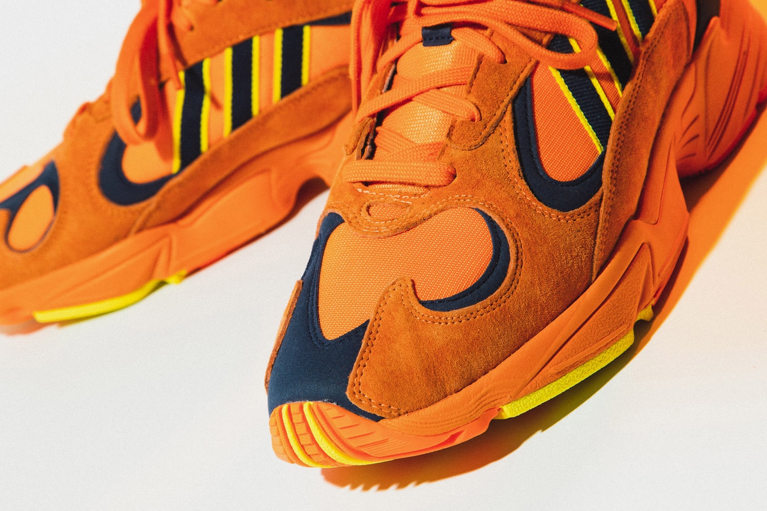 adidas Originals YUNG-1 Closer Look On-Foot Kicks Shoes Trainers Sneakers Orange White Navy Chunky Sneaker Dad Shoe