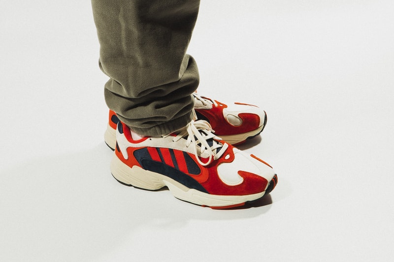 adidas Originals YUNG-1 Closer Look On-Foot Kicks Shoes Trainers Sneakers Orange White Navy Chunky Sneaker Dad Shoe