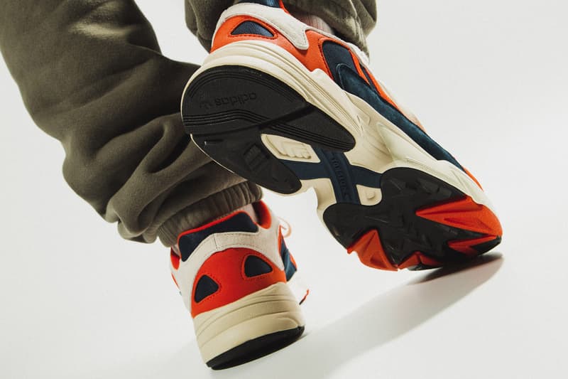 adidas Originals YUNG-1 Closer Look On-Foot Kicks Shoes Trainers Sneakers Orange White Navy Chunky Sneaker Dad Shoe