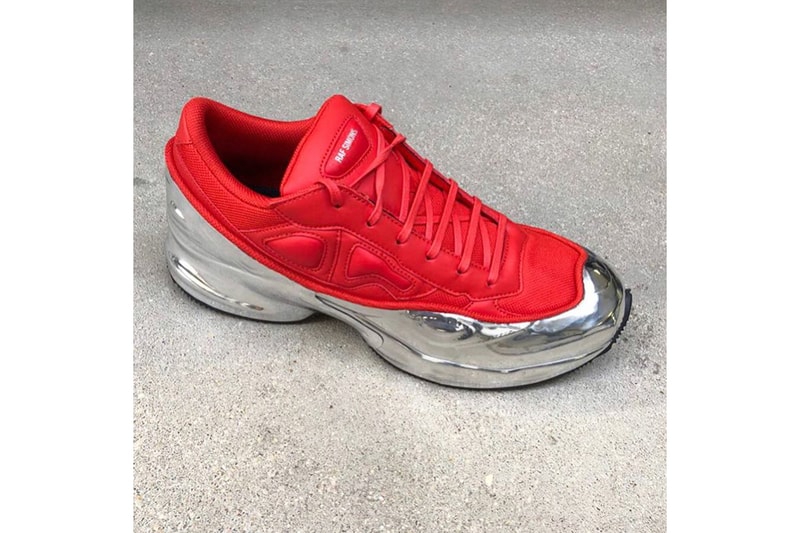 adidas by raf simons silver ozweego red