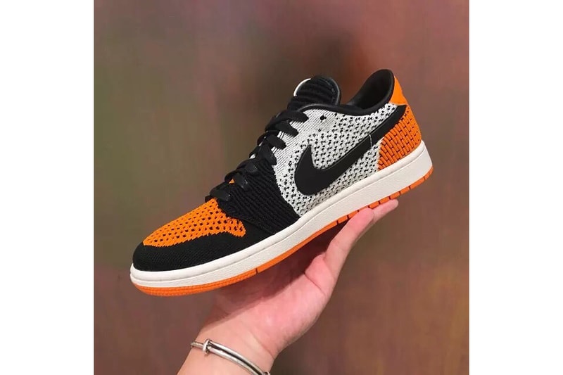 Air Jordan 1 Low flyknit Shattered Backboard colorway First Look China black orange white Michael Jordan footwear sneaker