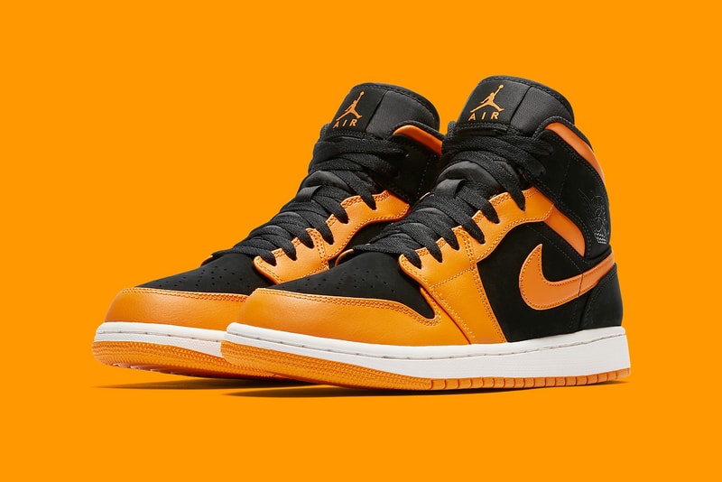 Air Jordan 1 Mid Orange Peel Release Shattered Backboard Black Toe