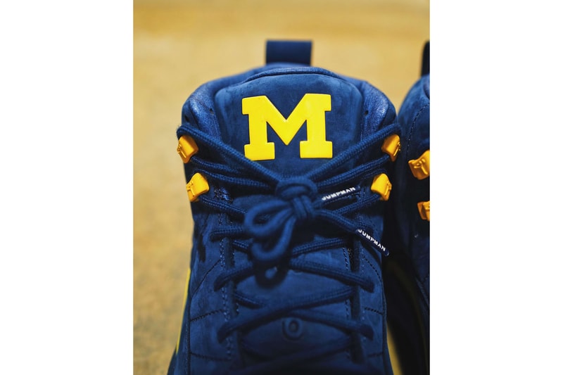 Air Jordan 12 Michigan First Look Blue Yellow Suede Navy Amarillo