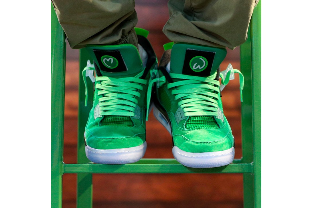 Mark Wahlberg Wahlburgers Air Jordan 4 green jordan brand sneakers footwear