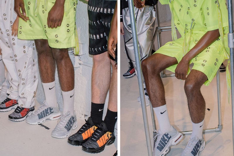 ALCH Studio Nike Air Max Plus First Look striped London Fashion Week Mens Alexandra Hackett new colorways sneaker footwear