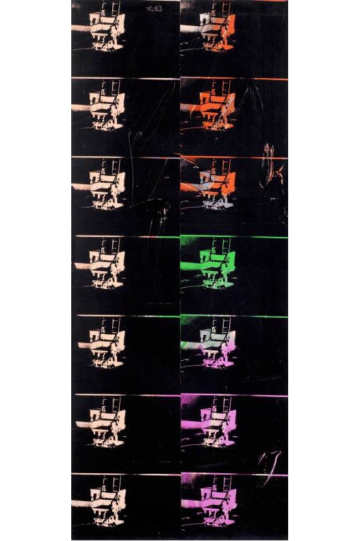 Andy Warhol Cryptocurrency Auction Bitcoin Ethereum ART Eleesa Dadiani Fine Art 14 Small Electric Chairs