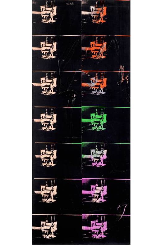 Andy Warhol Cryptocurrency Auction Bitcoin Ethereum ART Eleesa Dadiani Fine Art 14 Small Electric Chairs