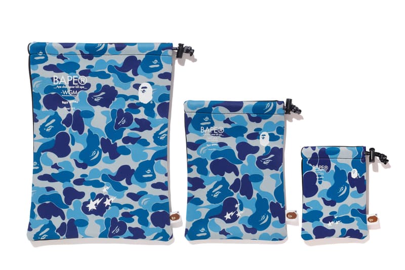 bape ABC GADGETS POUCH SET blue