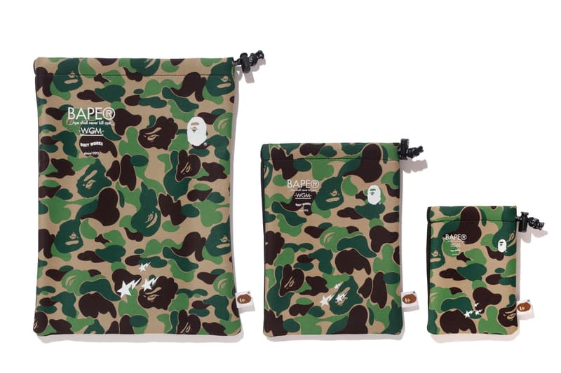 bape ABC GADGETS POUCH SET green